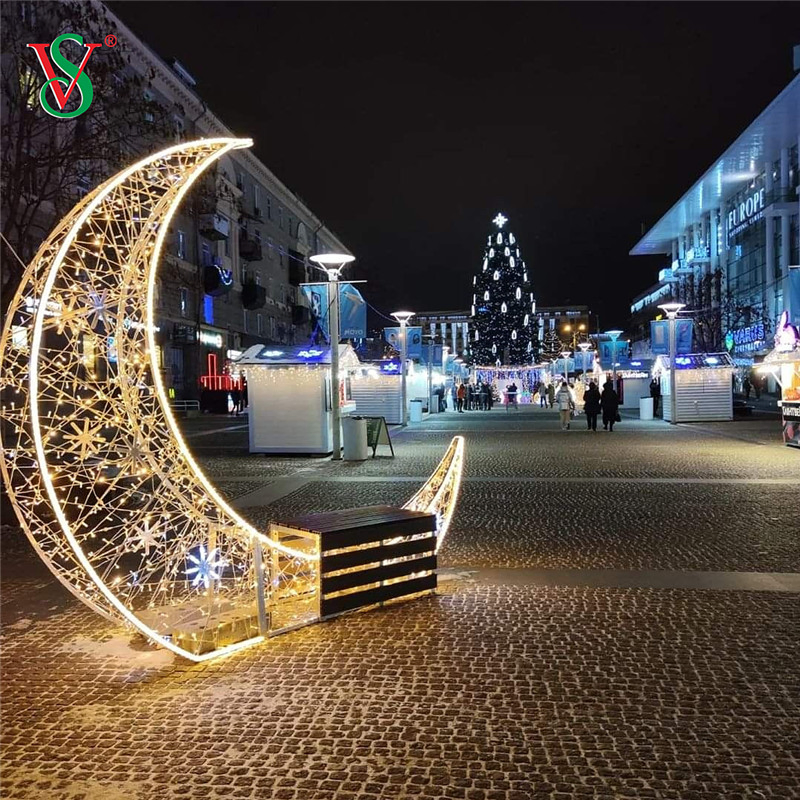 Crescent Moon Lights for Ramadan Shopping Center Decoration