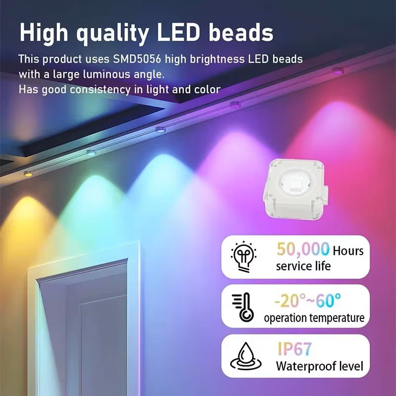 15m/30m/45m Smart WiFi Rgbic Eaves Lights Permanent Outdoor LED Light APP Remote Voice Control DIY Music Sync Timer Waterproof Party Decor