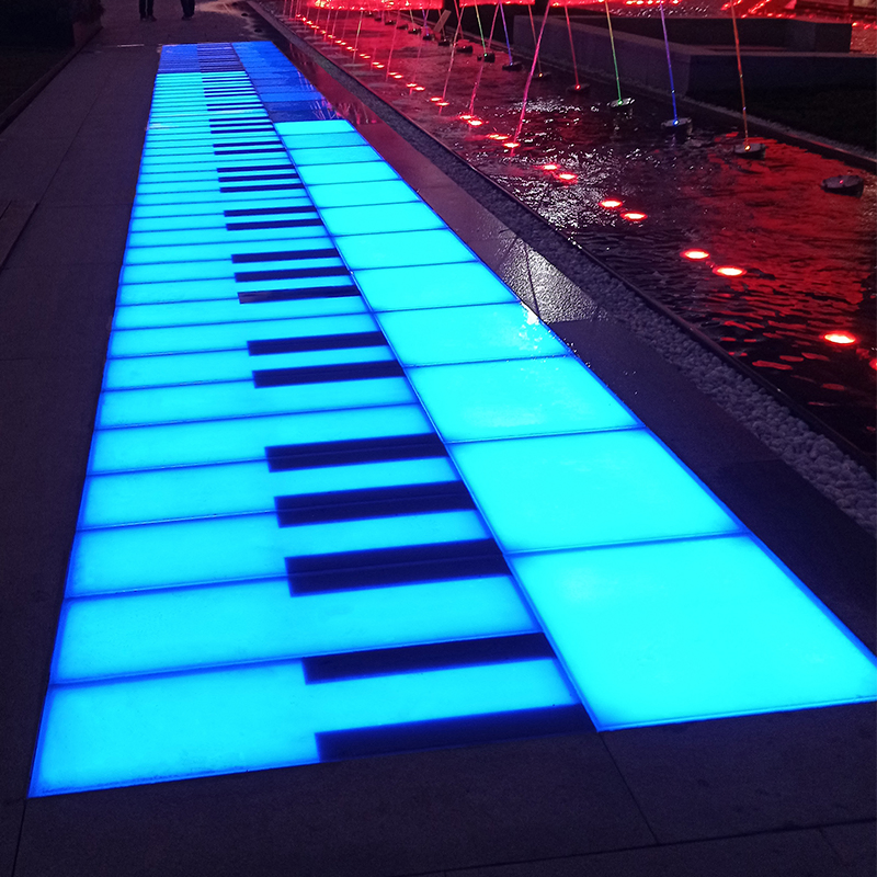 Giant LED Foot Piano Induction Sound Floor Lamp Interactive Ground Luminous Floor Tile Music Floor Piano Light