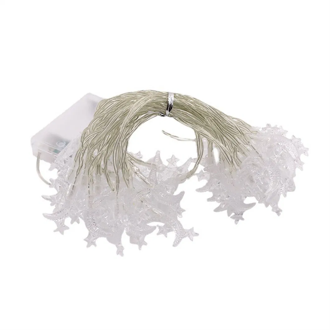 Moon Star Ramadan String LED Battery Operated Mubarak Fairy for Decorative Lights