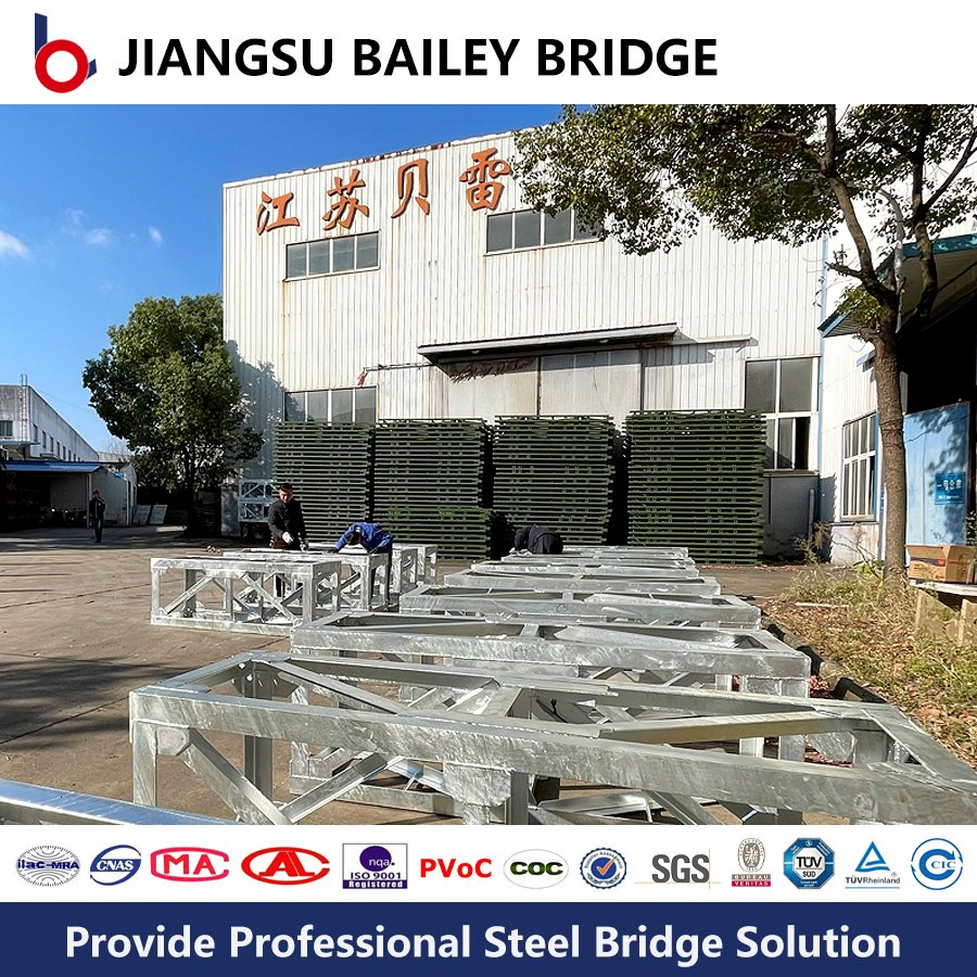China Q355b/Q235B Universal Standard Bailey Steel Prefabricated Bridge for Military/Emergency