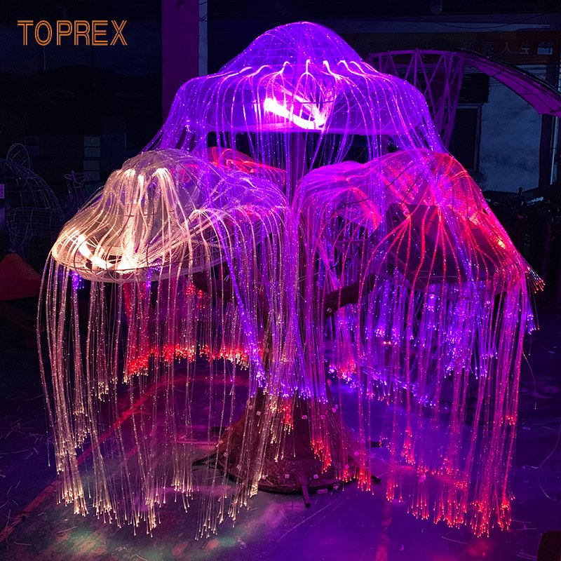 Toprex Festival String Lights 3D Fiber Optic LED Tree Shape Park Outdoor Motif Light