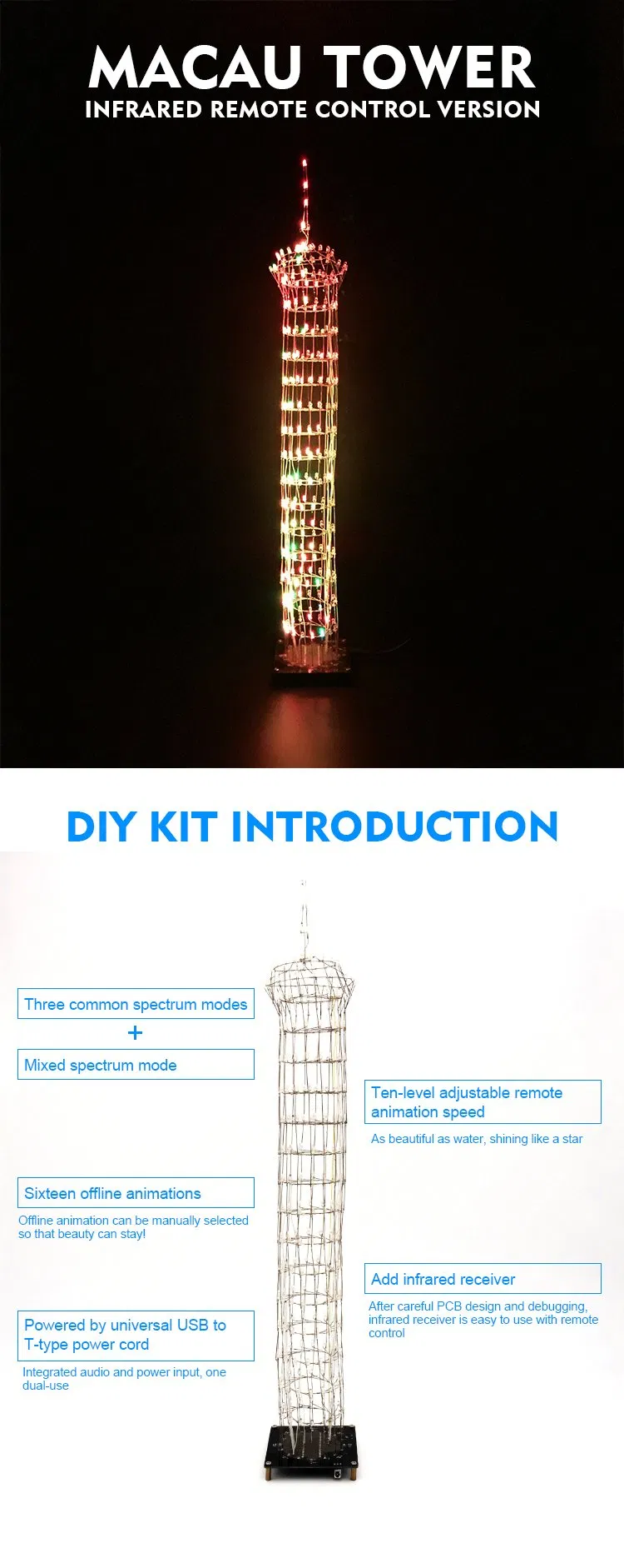 DIY Electronic Welding Pieces Macao Tower 1