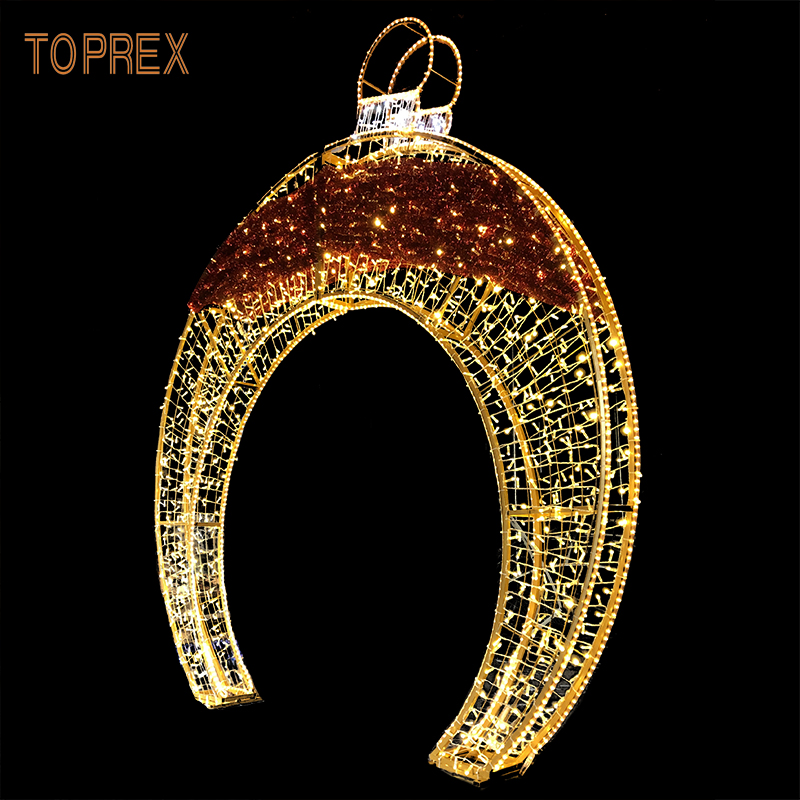 Church Festival Decoration Golden LED Lighted Wedding Arch LED Light