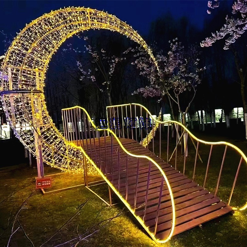 LED Crescent Moon Style Motif Light for Eid Mubarak Ramadan Decoration