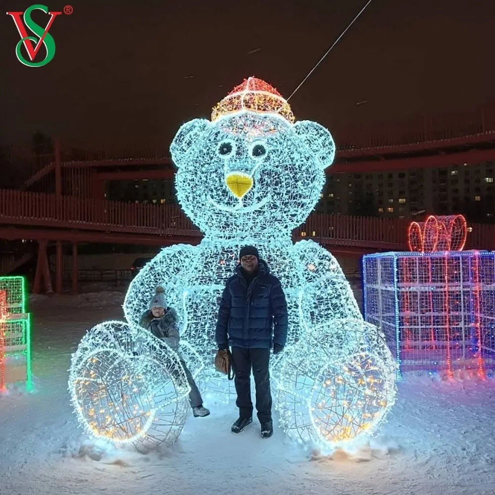 Foldable Drop Resistant LED Snowman Light for Commercial Plaza