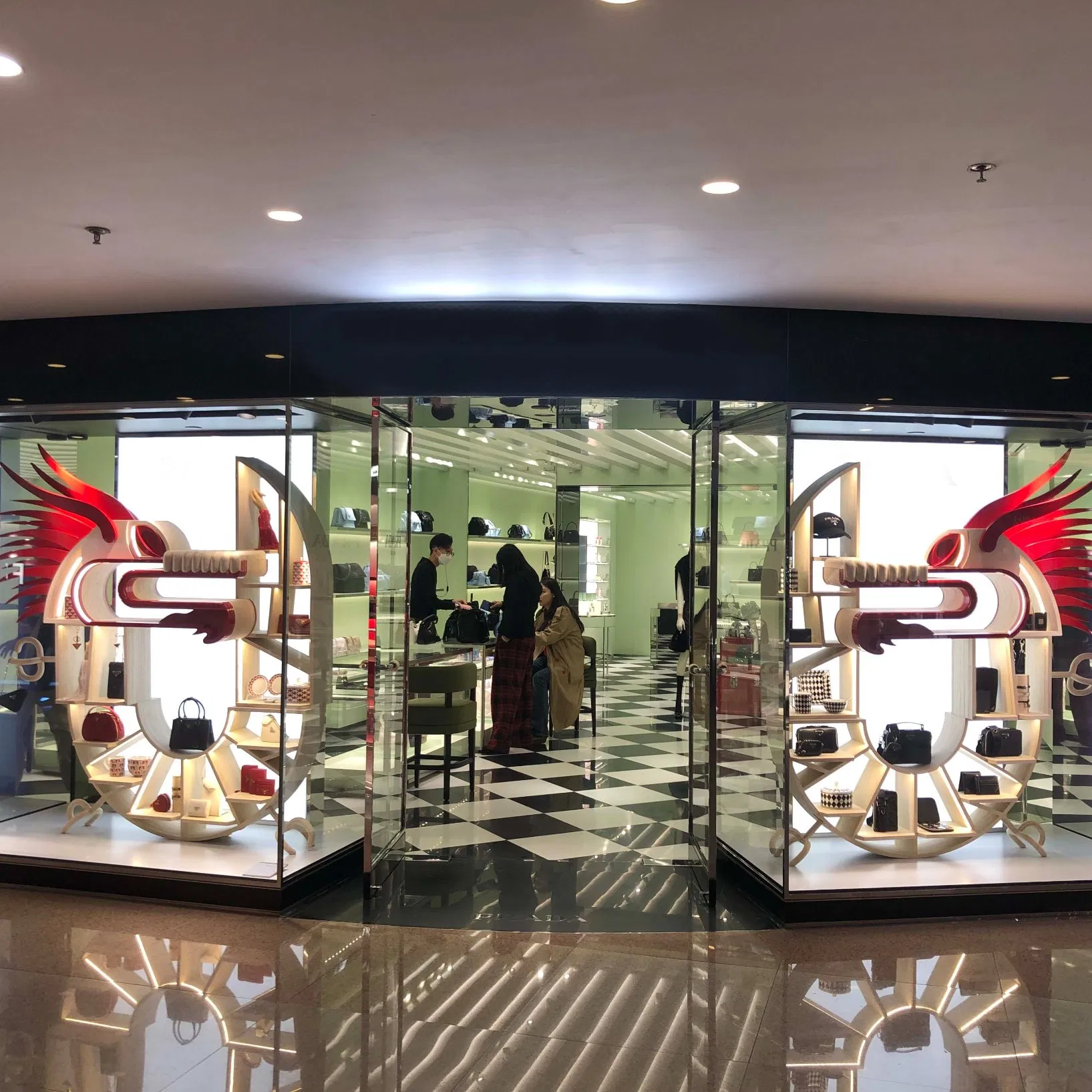 Spring Festival Window Display Props Retail Store Decoration Wooden Props Dragon Decorative Props