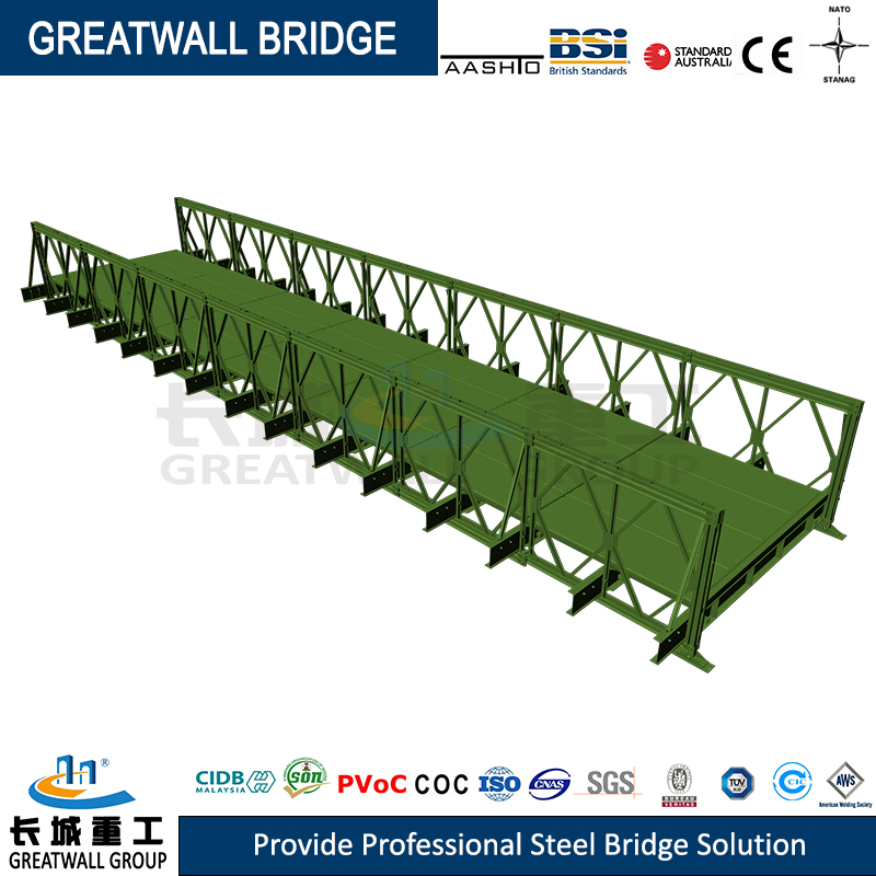 Prefabricated Portable Hl-93 Bailey Bridge for Emergency and Fast Delivery