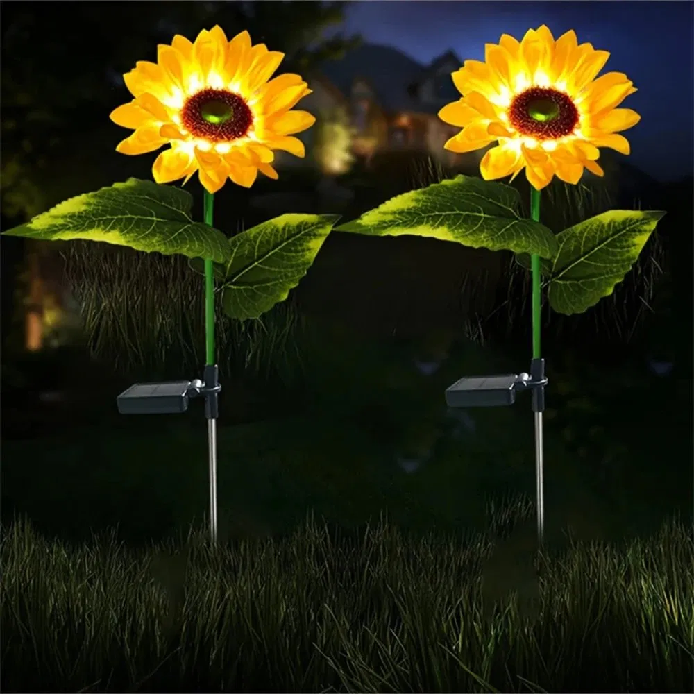 Solar Sunflower Garden Light Outdoor Waterproof Stake Light for Pathway Yard Landscape Lighting