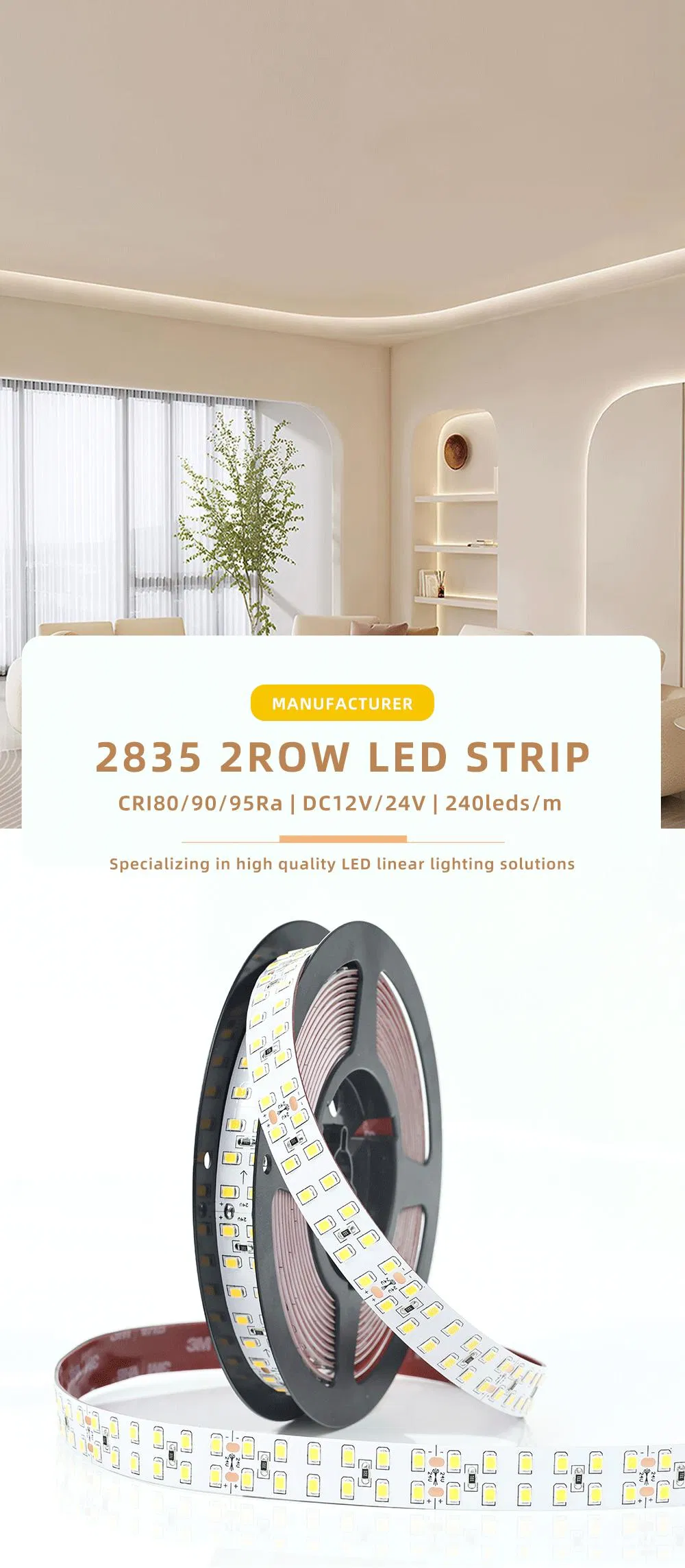 Double row smd2835 led strip