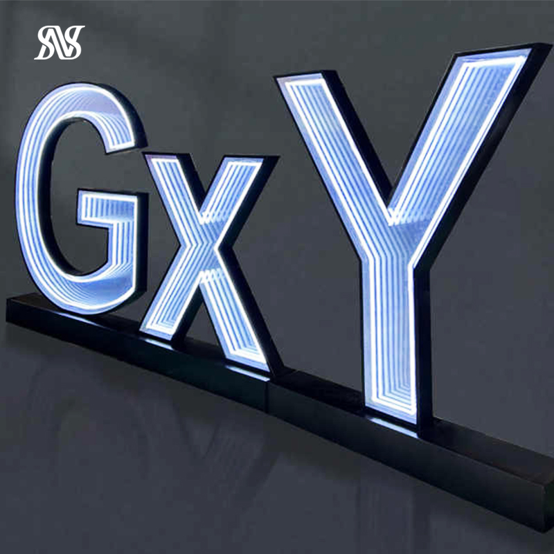 3D Neon Light Christmas LED Infinity Mirror Sign for Festival Courtyard Decor