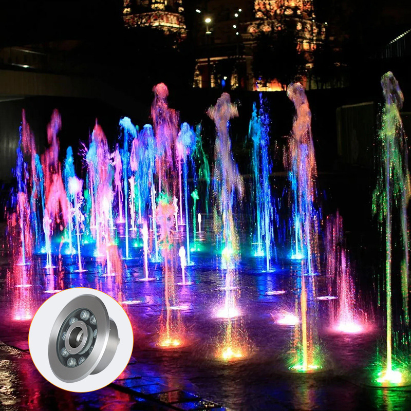IP68 Waterproof Artificial Waterfalls Commercial DMX Control 6W 9W 12volt Submersible Underwater LED Fountain Lights