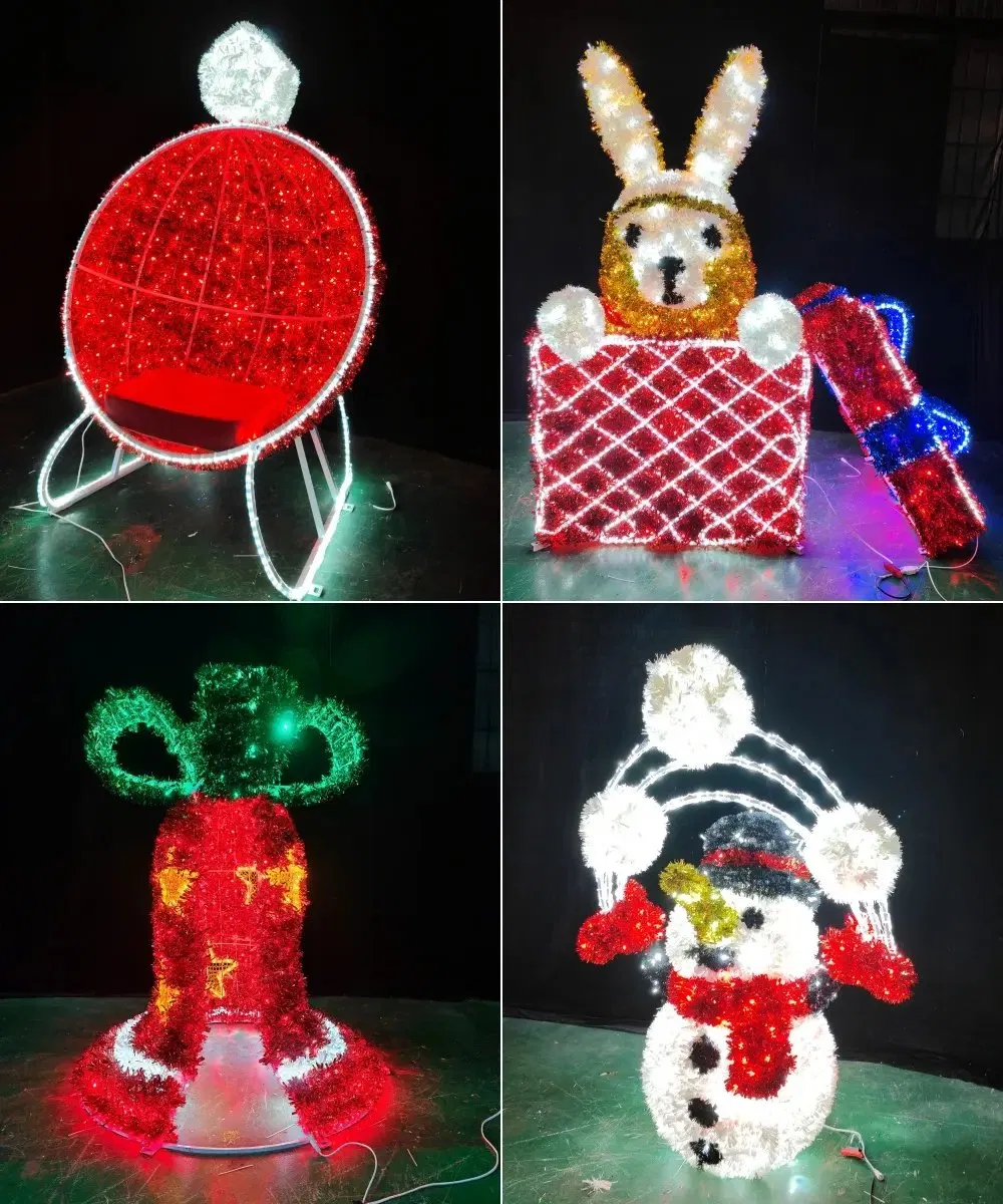 LED Egg Rabbit 3D Motif Light for Outdoor Easter Shopping Mall Street Festival Decoration