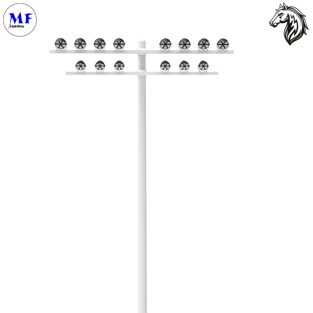 1000W 1200W LED High Power Floodlight IP65 15-30m LED Luminaries Polygonal High Mast Light for Tennis Court Large Sports Venues Plaza and Commercial Area Light