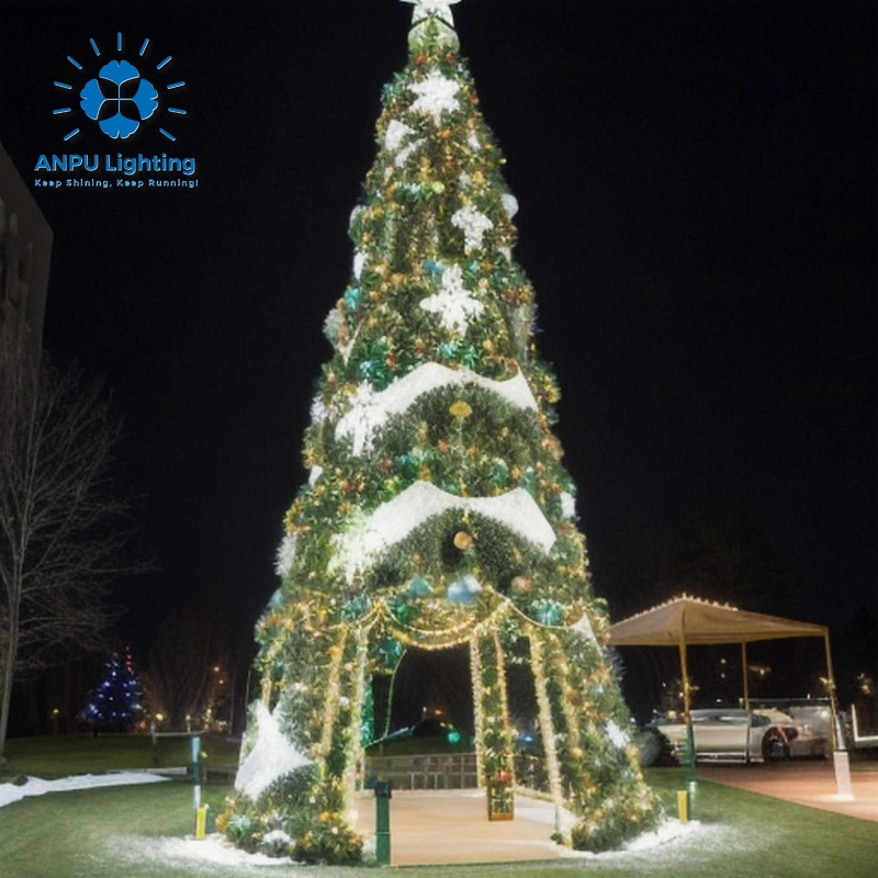 Anpu Commercial Grade Christmas Tree LED Lights Square LED Tile with Bluetooth Sync for Plaza Decoration