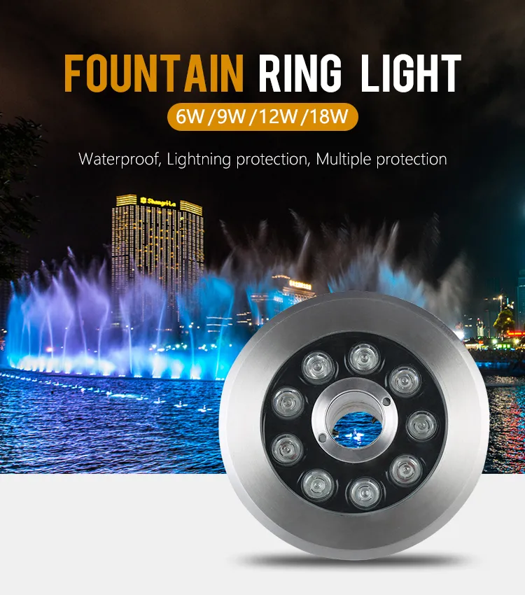 LED Fountain Ring Light