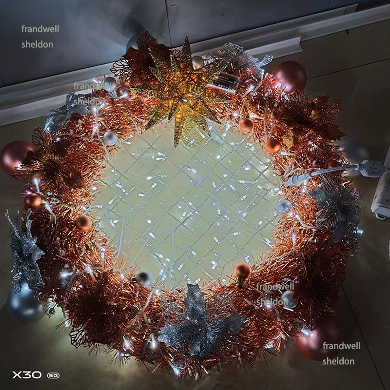 2MPVC LED Light Christmas Ball Garland Wreath Tunnel with Bowknot