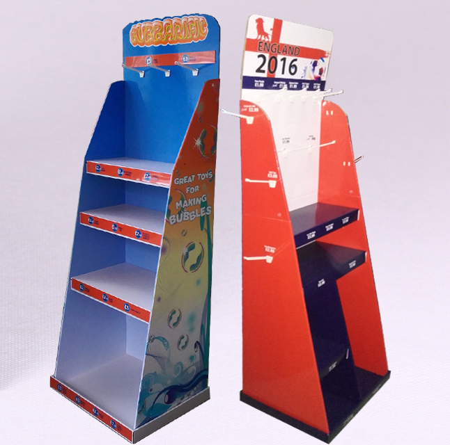 Holiday Promotional Display Stand Cardboard Floor Pegboard Display for Festival Gifts China Factory