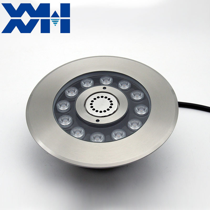 24V DMX Submersible IP68 Waterproof Landscape Recessed Ring LED Fountain Nozzle Light Dimmable Stainless Steel Laminar Effect