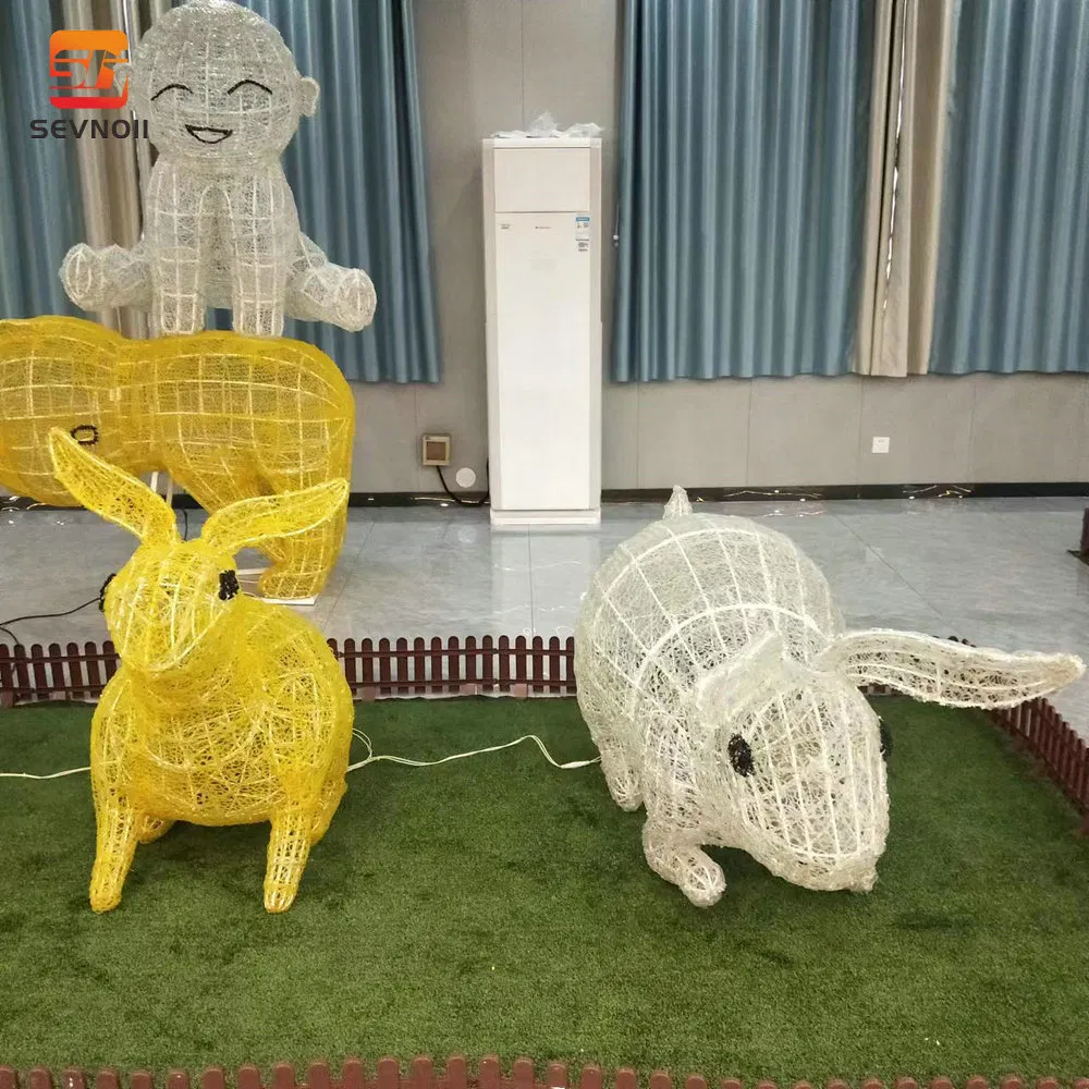 Wholesale Custom IP65 Rabbit Motif LED Lights Weather-Resistant Garden Decor for Easter