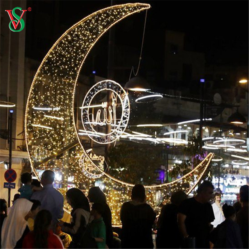Crescent Moon Lights for Ramadan Shopping Center Decoration