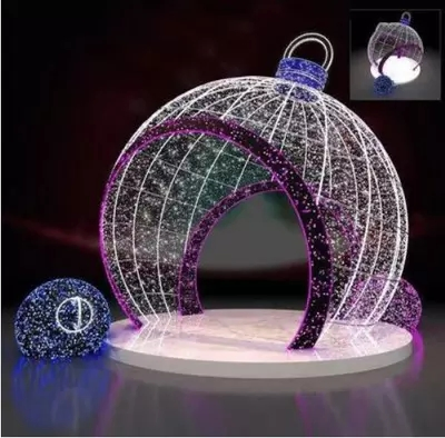 Large Outdoor Waterproof Christmas Pattern Light LED Christmas Snowman Arch Deer Motif Lights for Street Festival Decoration