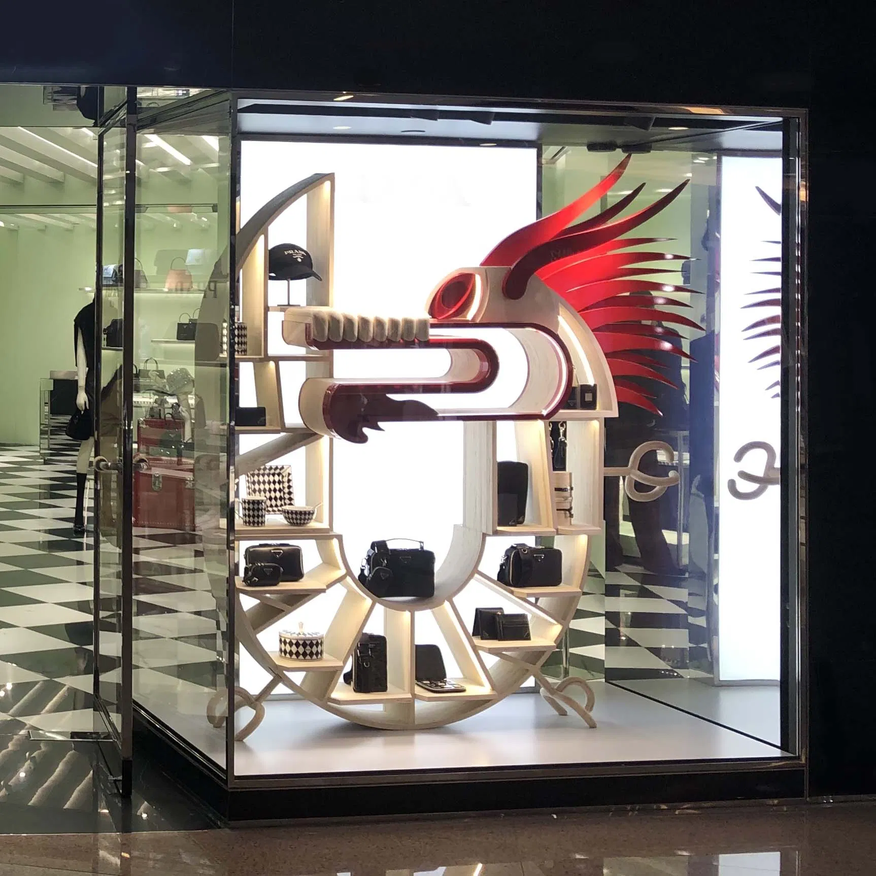 Spring Festival Window Display Props Retail Store Decoration Wooden Props Dragon Decorative Props