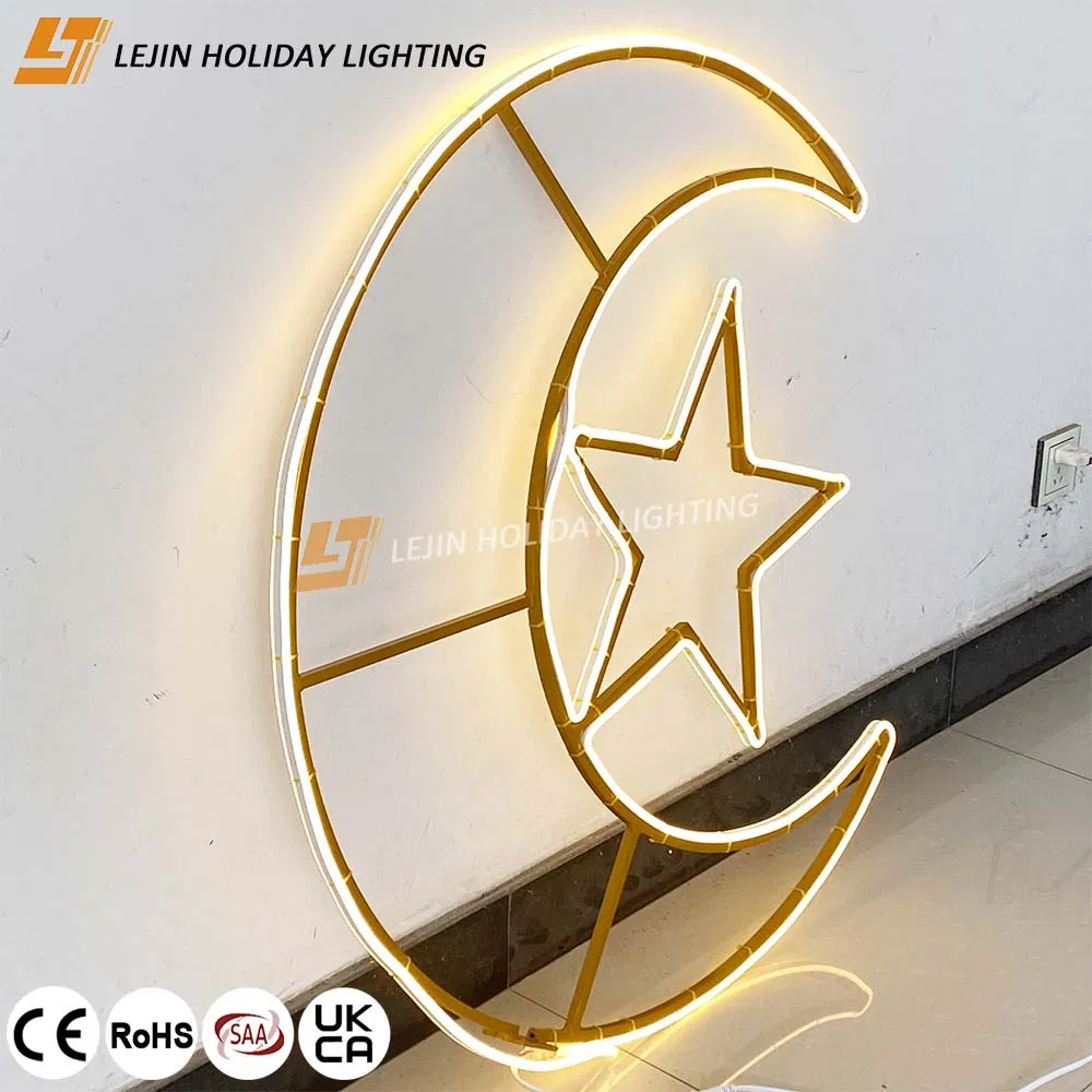LED Outdoor Arabic Ramadan 2D Star Moon Decoration Lights