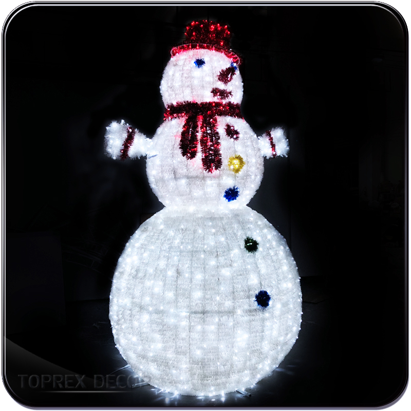 Toprex 2026 Christmas Decoration LED Giant Snowman Motif Lights for Outdoor Decoration Lamp