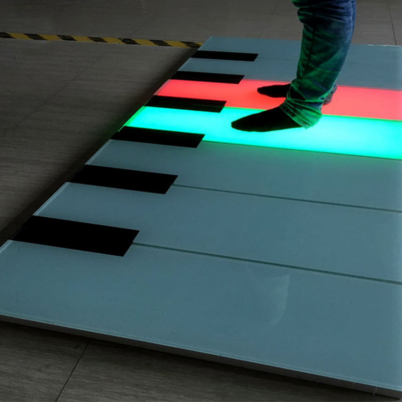 RGB LED Piano Induction Floor Tile Light Interactive Music Stairs Step Induction Light Scenic Square Multicolor Buried Light