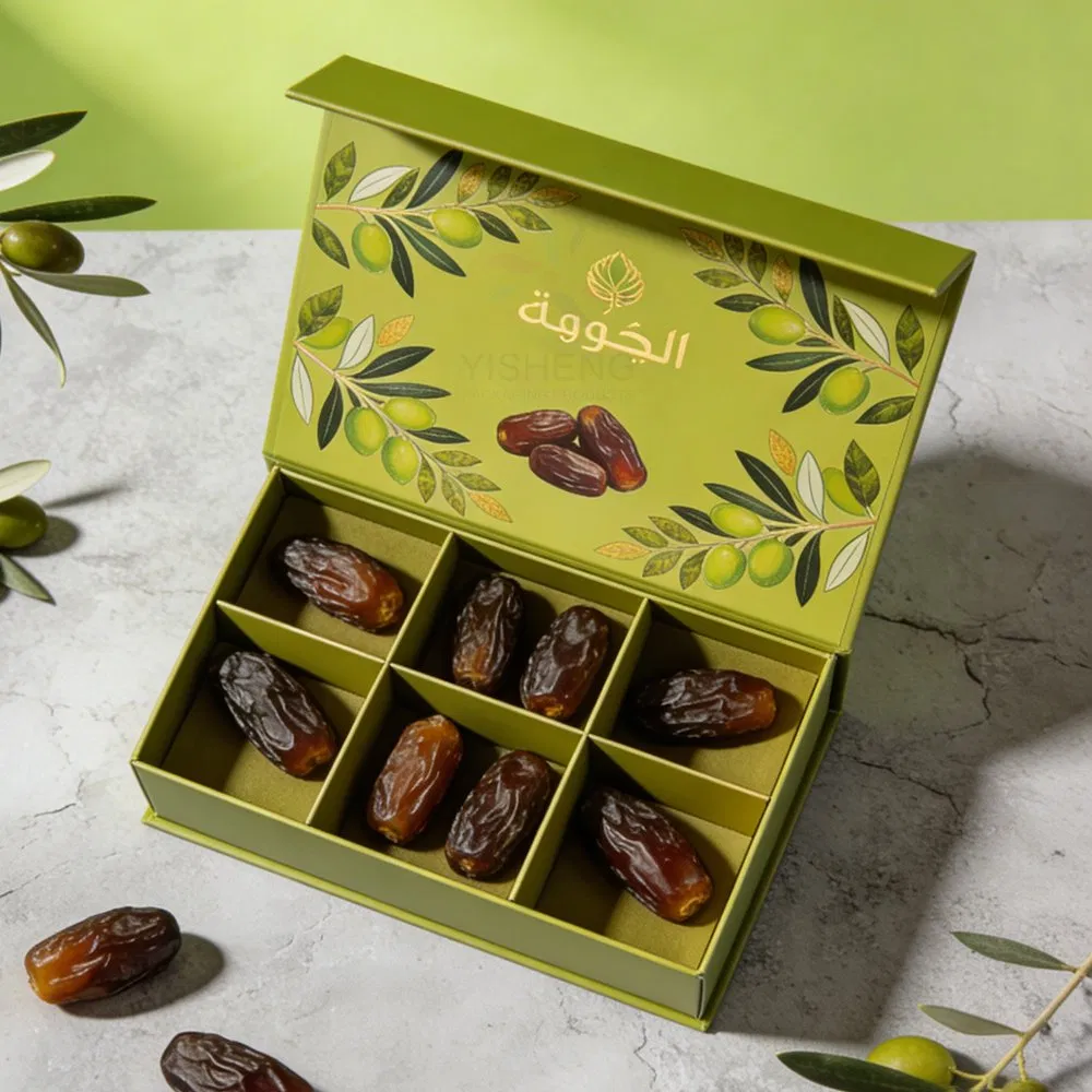 Premium Custom Luxury Magnetic Divided Dates Gift Packaging Boxes for Dessert Candy Packing with Logo