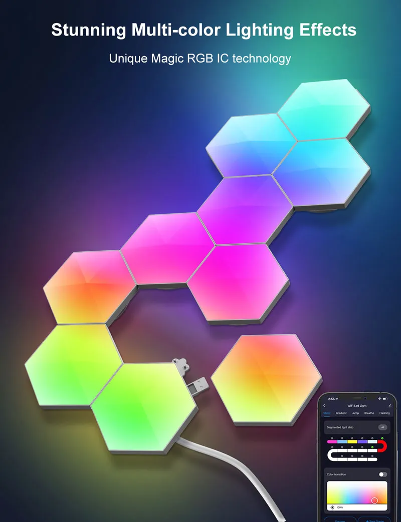 Modular Hexagonal Wall LED Light