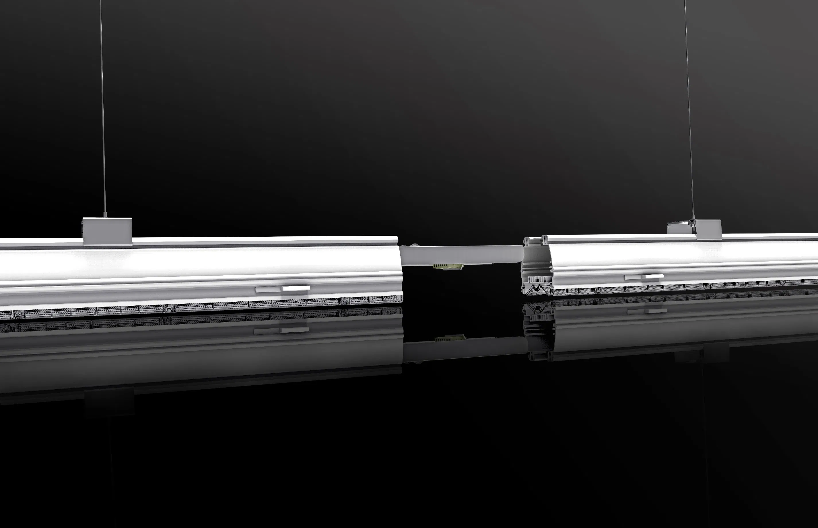 150lm /Watt Seamless Connect Modular Trunking Industrial LED Lighting Suspended DIY Warehouse Aluminum Profile LED Pendent Light