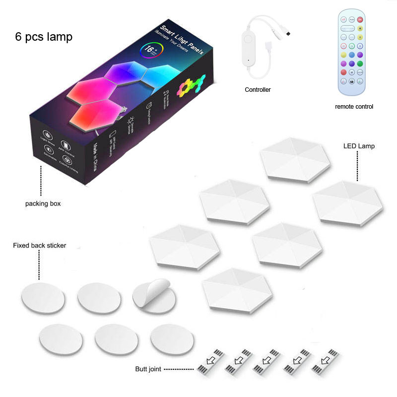 Tuya WiFi Remote Control Smart DIY RGB Rgbic Dream Color Honeycomb Smart Panel Modular Hexagonal Wall LED Lamp Light