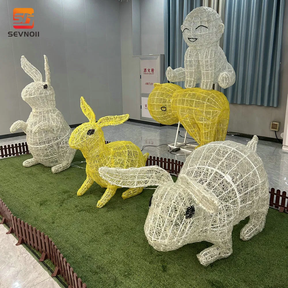 IP65 Waterproof Rabbit Motif LED Lights Custom Outdoor Landscape Decor for Easter