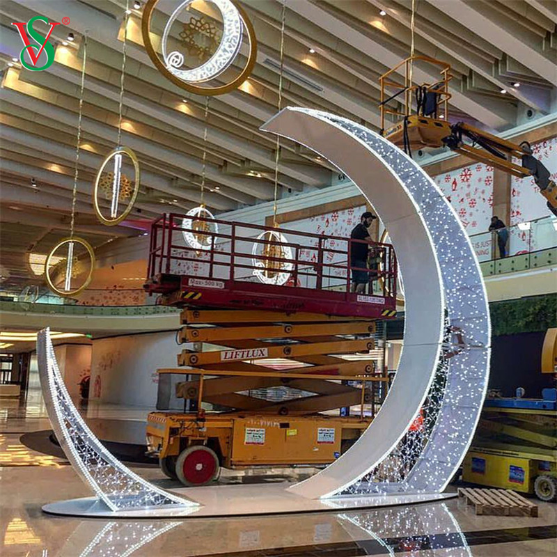 Crescent Moon Lights for Ramadan Shopping Center Decoration