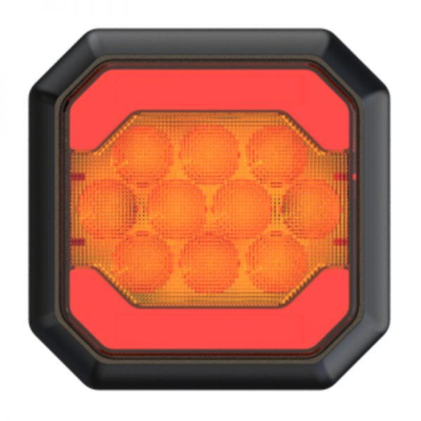 E-Markuniversal LED T Ail Lamp Modular Square Combined Trailer Rear Light Tail Light Stop Brake Turn Signal Light White Reverse Modern DIY Design for Truck