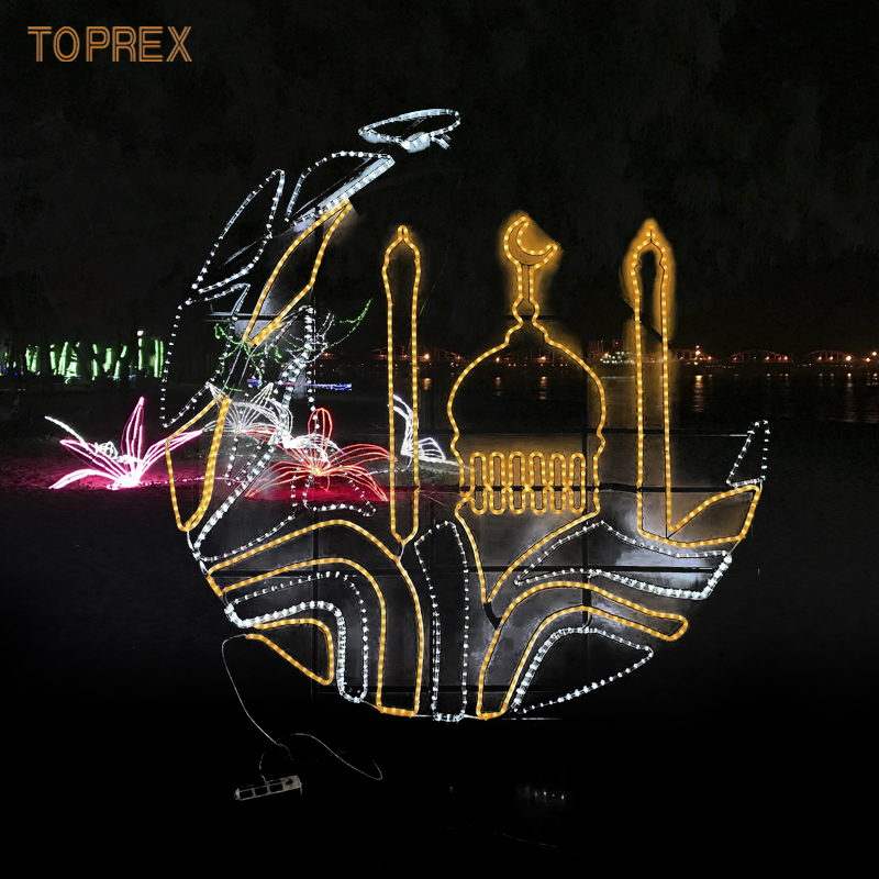 Toprex 2D LED Ramadan Supplies LED Moon Motif Light Outdoor Street Decoration