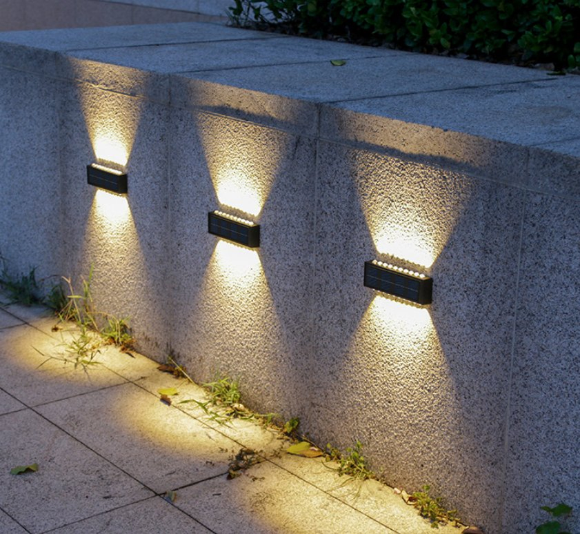 Solar up and Down Spot Lights Outdoor, Street Wall Light Lamp Solar Powered Sunlight Waterproof Solar Lamp Garden Decorative