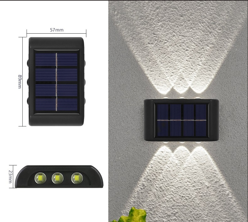 Solar up and Down Spot Lights Outdoor, Street Wall Light Lamp Solar Powered Sunlight Waterproof Solar Lamp Garden Decorative
