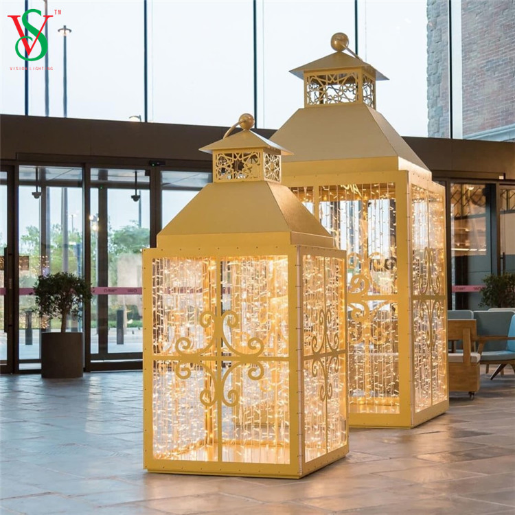 Shopping Mall Decorations LED Hanging Ramadan Moon Motif Lights