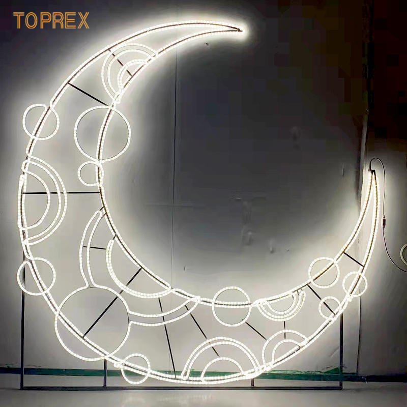 Toprex 2D LED Ramadan Supplies LED Moon Motif Light Outdoor Street Decoration