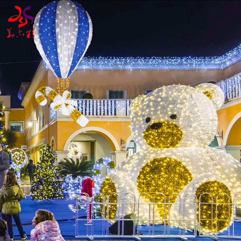 2025 New Christmas Outdoor Commercial Plaza Decoration Cartoon Bear Lights