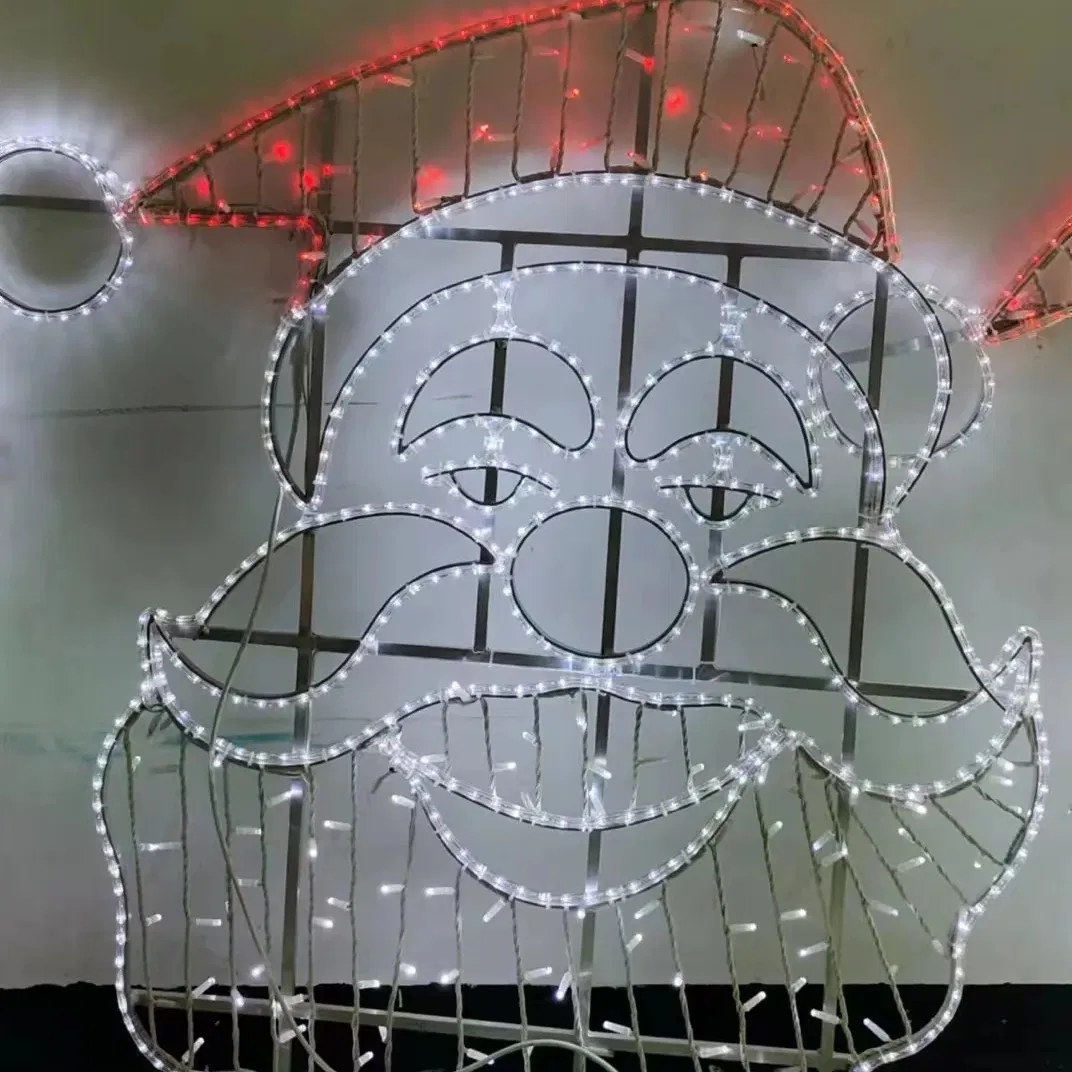 Outdoor Decorative Lights Easter Christmas Street Decoration Waterproof LED Santa Claus Pattern 2D Motif Light