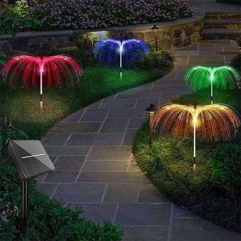 4-Piece Solar Powered Decorative Jellyfish Night Light