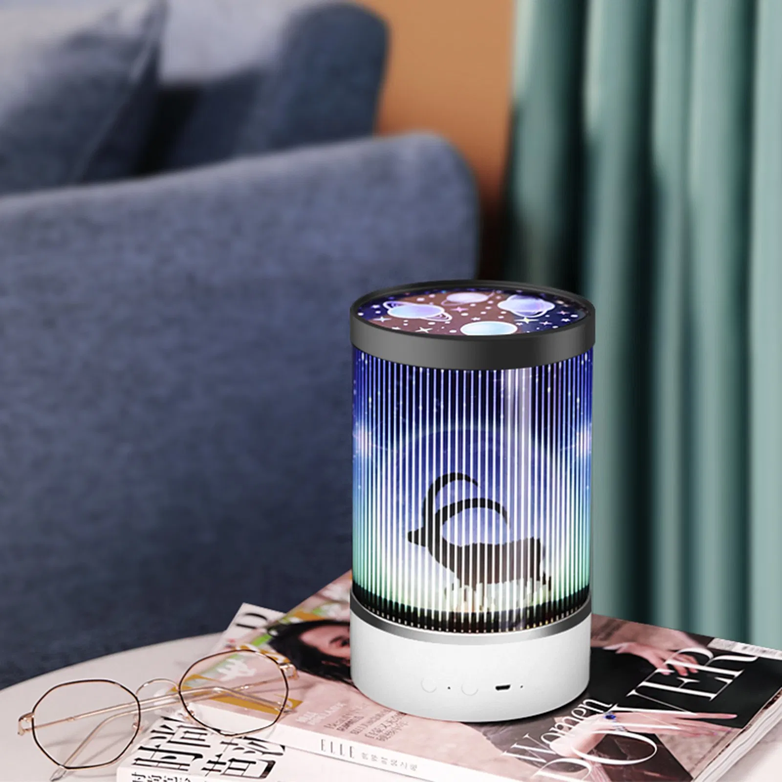 D7 Animated Projection Lamp Halloween Indoor Dimmable Color-Changing Birthday Gift Ambient Light Creative