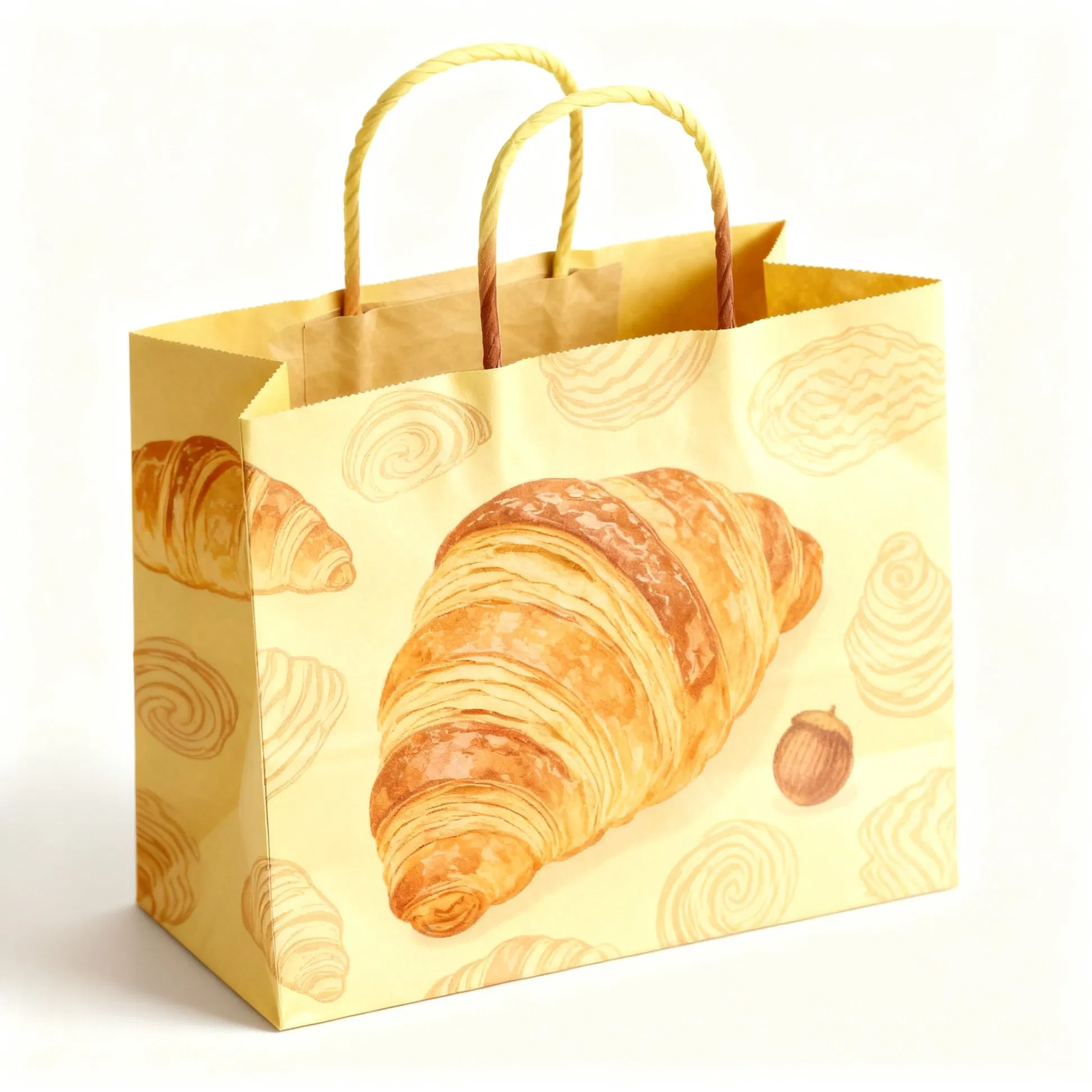 Wholesale Custom Durable Bakery Packaging Kraft Paper Bag High-Quality Shopping Gift Bag