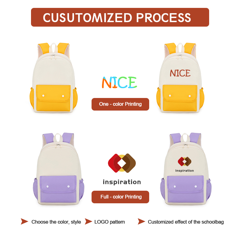 Custom Logo Leisure Pastel Color Oxford Primary Student School Shoulder Bag fashion Sports Backpack for Teenager