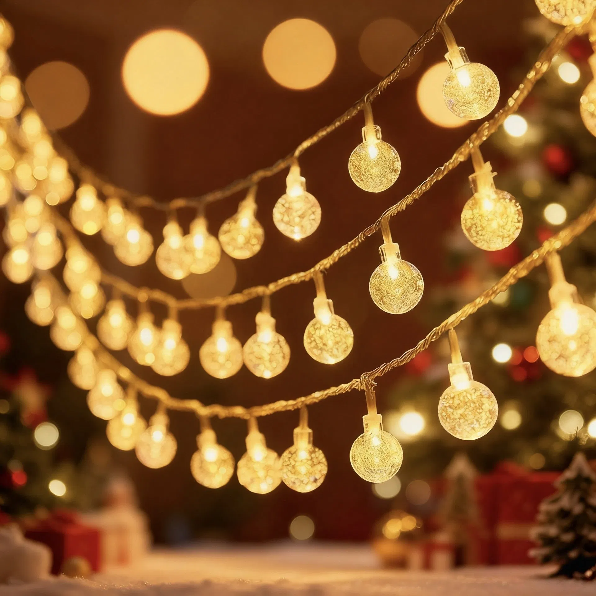 Solar-Powered Bulb Light Strip Outdoor Waterproof Automatic Lighting Courtyard Decorative Light