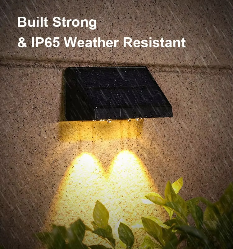 Outdoor Decorative Wall Mount Exterior Solar Powered Wall Lamp IP65 Waterproof LED Garden Solar Wall Lights